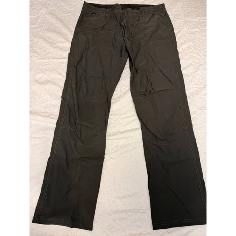 KÜHL Hiking Pants 38x32 Brown Stretch Cargo Outdoor Nylon‎ Articulated Knees